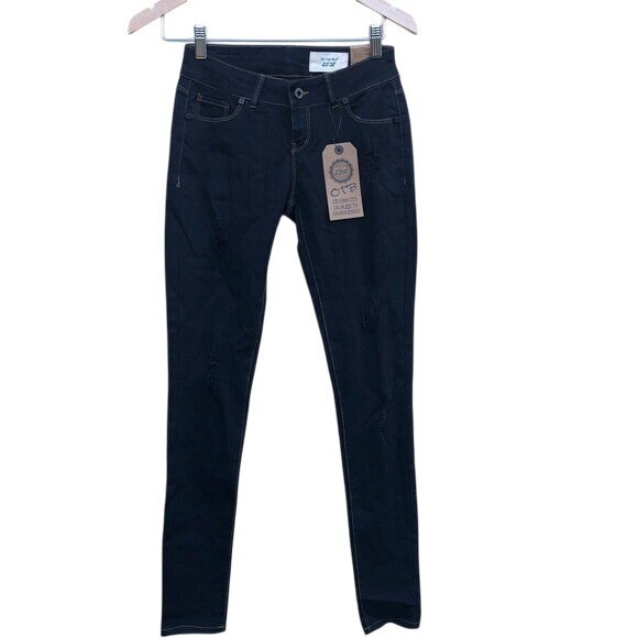 Otb Denim - OTB Women's Black Stitch Rip Slim‎ Straight Size 3